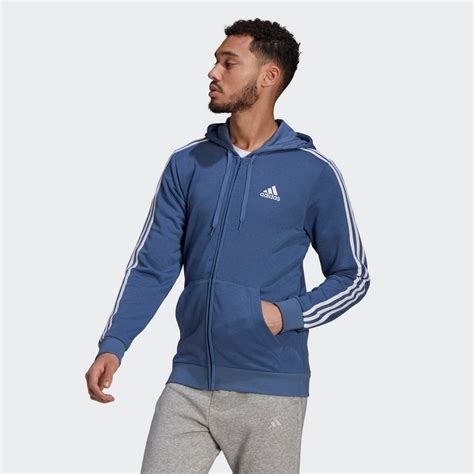 adidas herren essentials 3 streifen kapuzenjacke ri|Essentials French Terry 3.